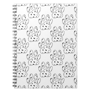 Dalmatien Paw Skriv ut Mönster Anteckningsbok Med Spiral