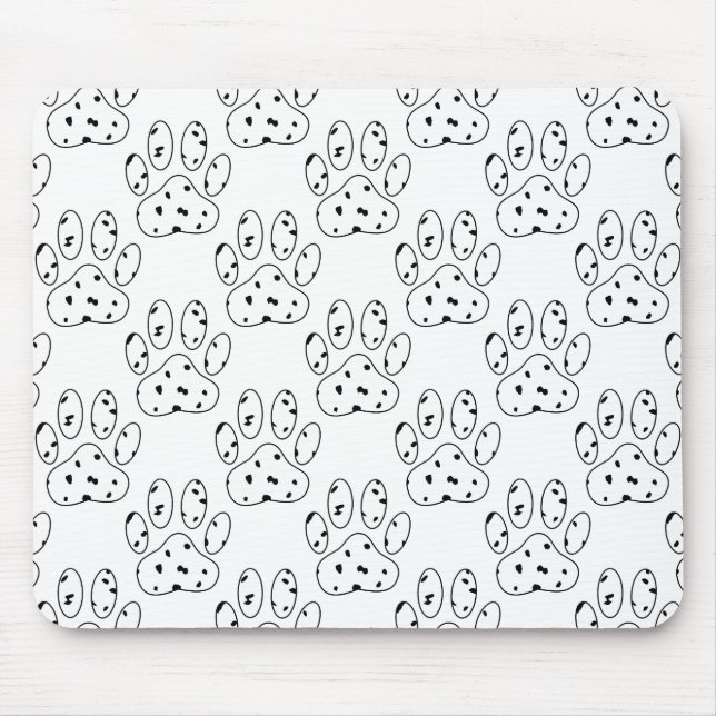 Dalmatien Paw Skriv ut Mönster Musmatta (Framsidan)