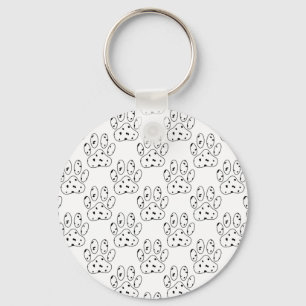Dalmatien Paw Skriv ut Mönster Nyckelring