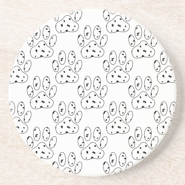 Dalmatien Paw Skriv ut Mönster Underlägg (Framsidan)
