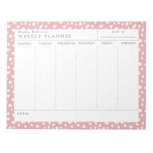 Dalmatien Persuasion Rosa Weekly Planner Antecknin Anteckningsblock