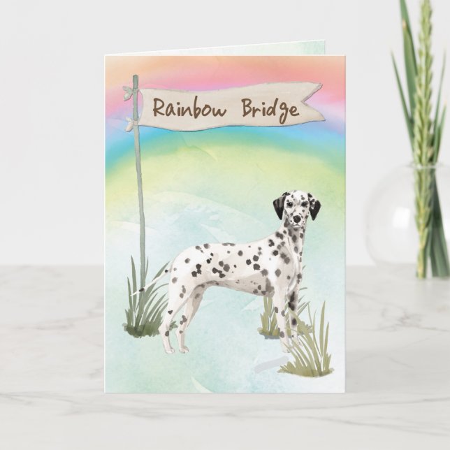 Dalmatien Pet Sympathy over Rainbow Bridge Kort (Framsida)