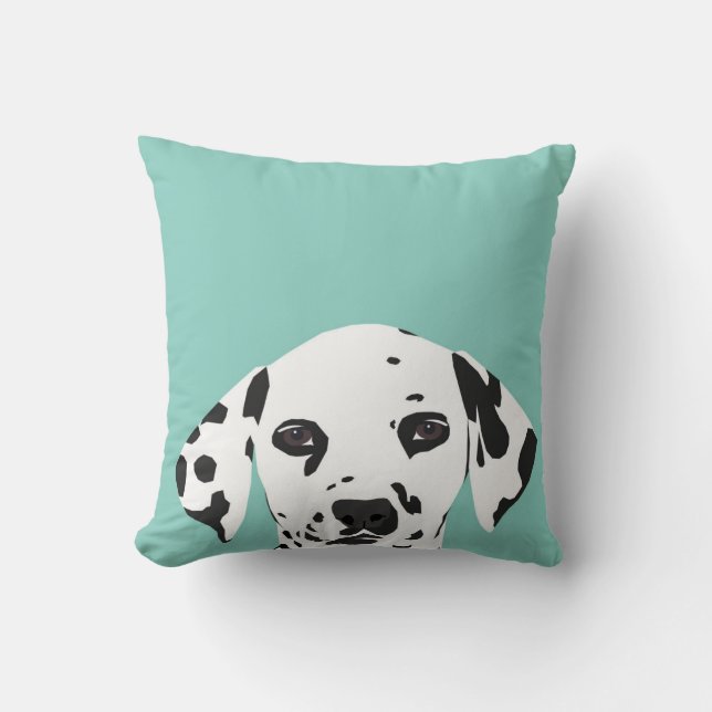 Dalmatien Pillow - mynta - söta hund Kudde (Framsida)
