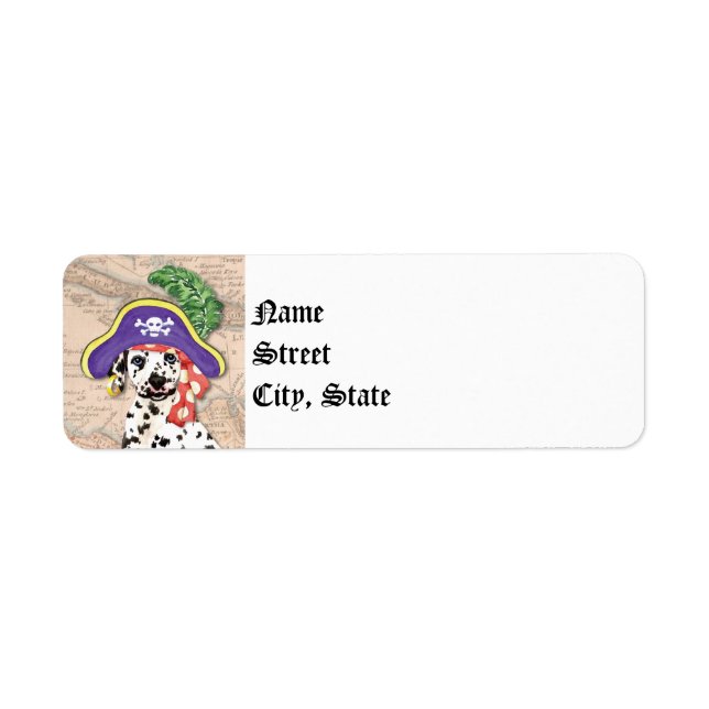 Dalmatien Pirat Returadress Etikett (Framsidan)