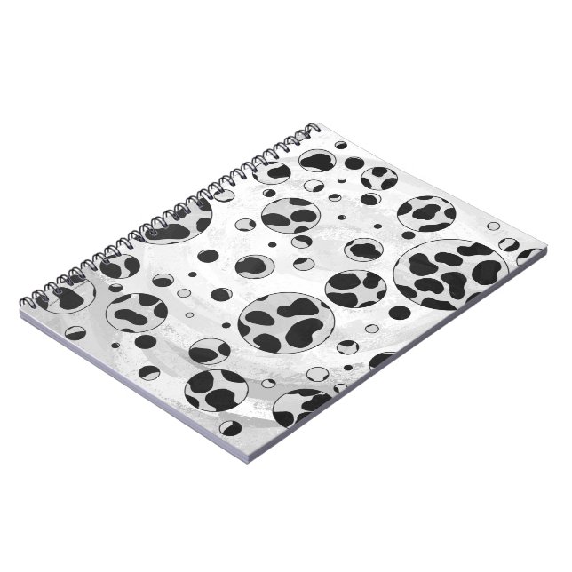 Dalmatien Polka Dot Black and White Anteckningsbok Med Spiral (Vänstra Sidan)