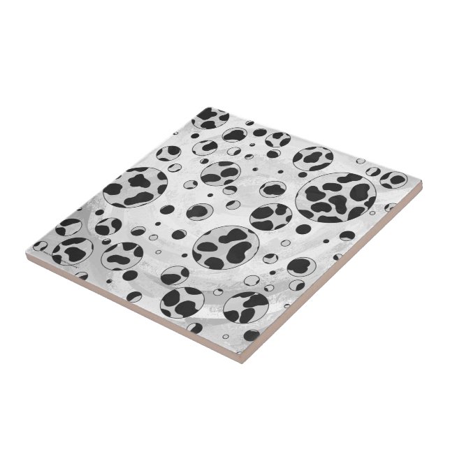 Dalmatien Polka Dot Black and White Kakelplatta (Sidan)