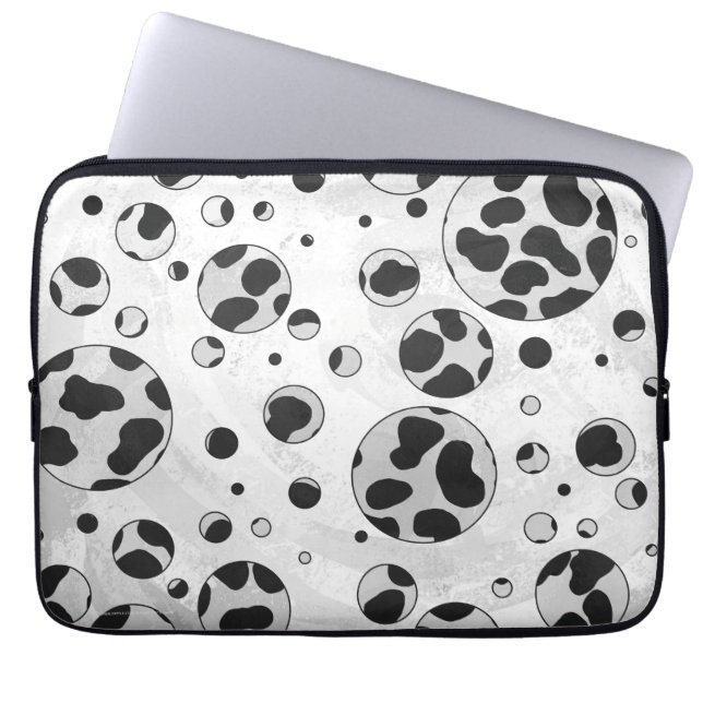 Dalmatien Polka Dot Black and White Laptop Sleeve (Framsidan)