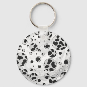 Dalmatien Polka Dot Black and White Nyckelring