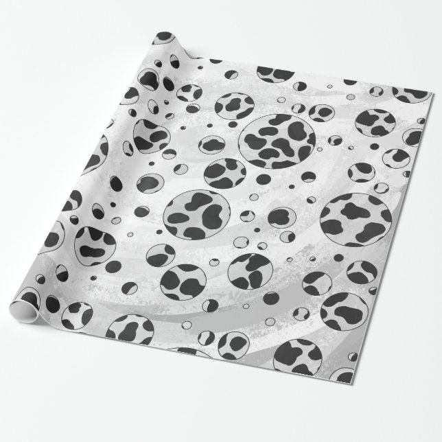 Dalmatien Polka Dot Black and White Presentpapper (Utrullad)