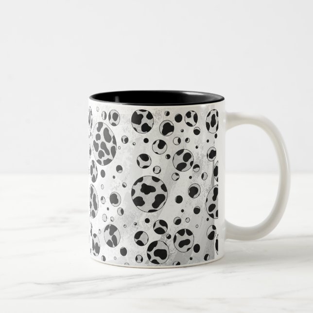 Dalmatien Polka Dot Black and White Två-Tonad Mugg (Höger)