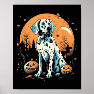 Dalmatien Pumpkin Halloween Costume Hund Puppy Man Poster