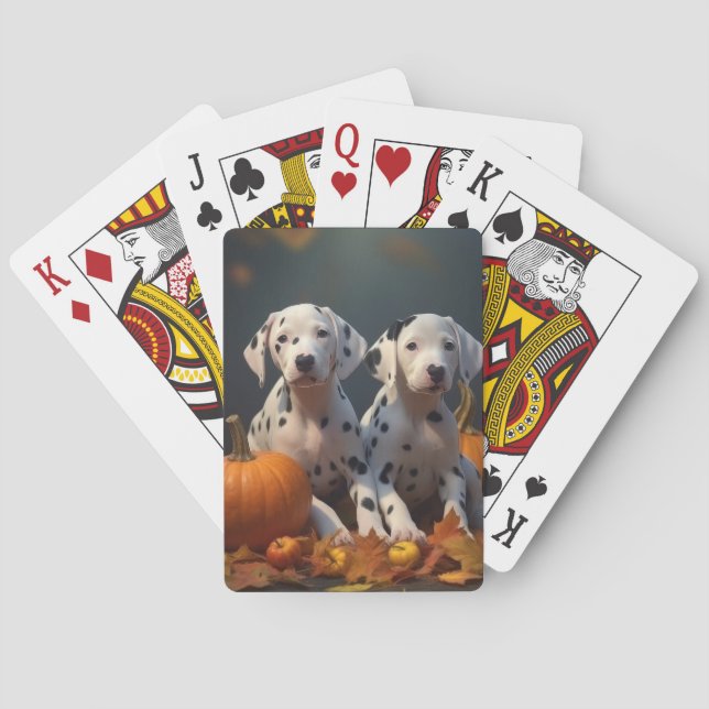 Dalmatien Puppy Autumn Delight Pumpkin Casinokort (Baksidan)