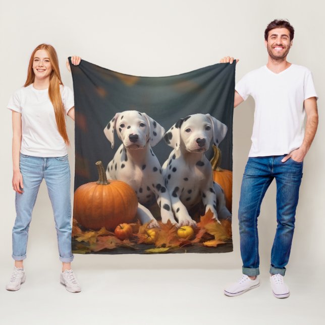 Dalmatien Puppy Autumn Delight Pumpkin Fleecefilt (På plats)