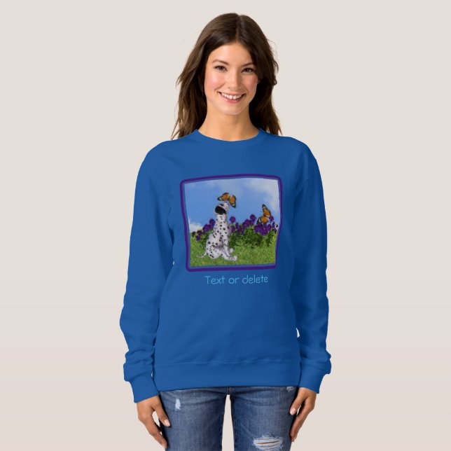 Dalmatien Puppy Butterflies Hund Art Personlig T Shirt (Hel framsida)