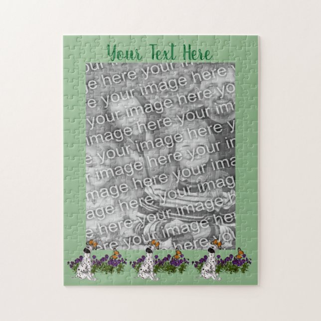 Dalmatien Puppy Butterflies Photo Ram-mall Pussel (Vertikal)