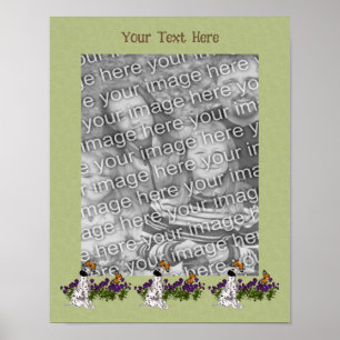 Dalmatien Puppy Butterflies Ram Lägg till ditt fot Poster