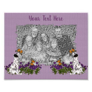 Dalmatien Puppy Butterflies Template Ram Fototryck