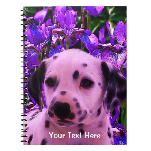 Dalmatien Puppy Fantasy Hund Art Notebook Anteckningsbok Med Spiral (Framsidan)