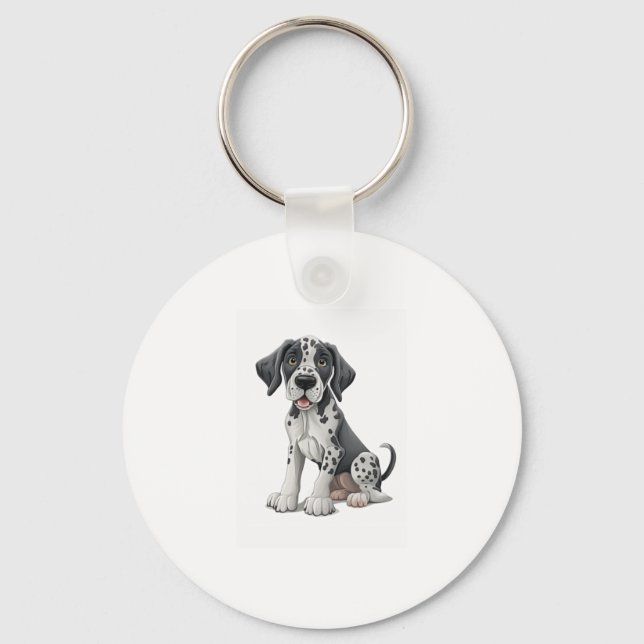 Dalmatien Puppy Hund Premium Scoop Nyckelring (Framsida)