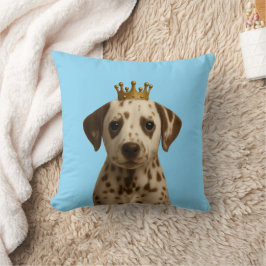 Dalmatien Puppy i Cute Guld Krona Kudde