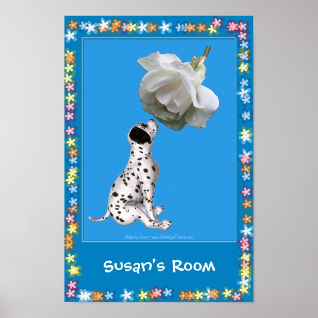Dalmatien Puppy Kids Room Personlig Poster (Framsidan)