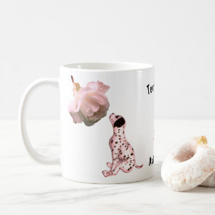 Dalmatien Puppy och Vit ros Personlig Kaffemugg