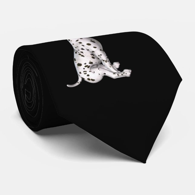 Dalmatien Puppy och Vit ros Slips (Rullad)