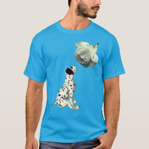 Dalmatien Puppy och Vit ros T Shirt