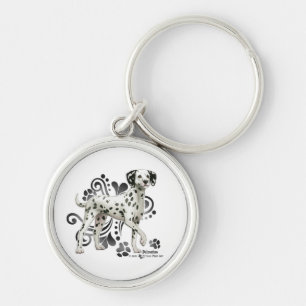 Dalmatien Rund Silverfärgad Nyckelring