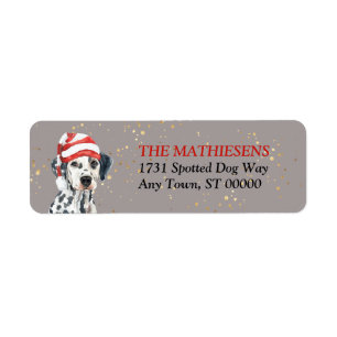 Dalmatien Santa Hat-adressetikett Returadress Etikett