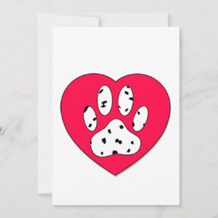 Dalmatien Skriv ut i rött hjärta Inbjudningar
