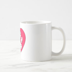 Dalmatien Skriv ut i rött hjärta Kaffemugg