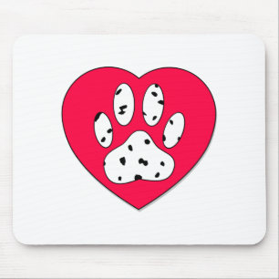 Dalmatien Skriv ut i rött hjärta Musmatta
