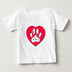 Dalmatien Skriv ut i rött hjärta T-shirt