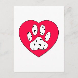 Dalmatien Skriv ut i rött hjärta Vykort