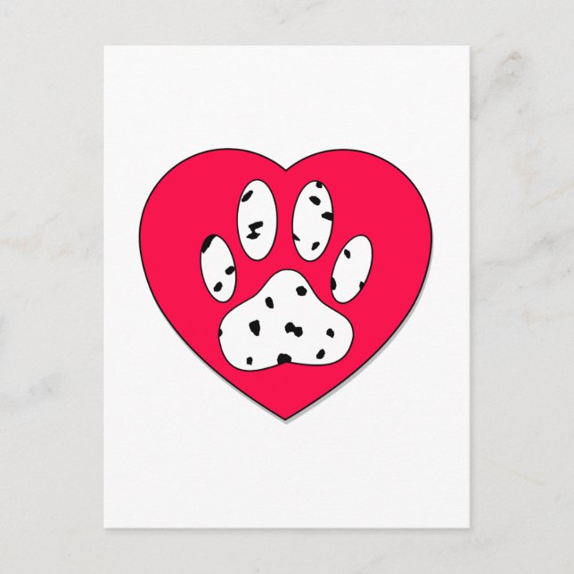 Dalmatien Skriv ut i rött hjärta Vykort (Framsida)