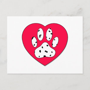 Dalmatien Skriv ut i rött hjärta Vykort