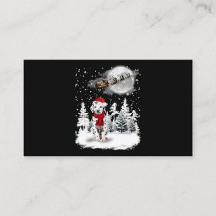 Dalmatien Snö jul Måne Lighting Santa Ha Visitkort