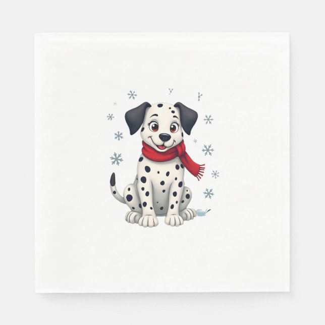 Dalmatien Snowy Roligt hund Pappersservett (Framsidan)