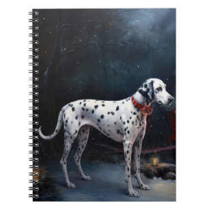Dalmatien Snowy Sleigh-juldekretet Anteckningsbok