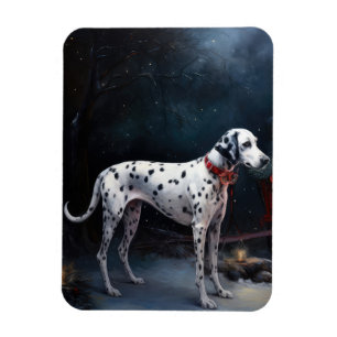 Dalmatien Snowy Sleigh-juldekretet Magnet