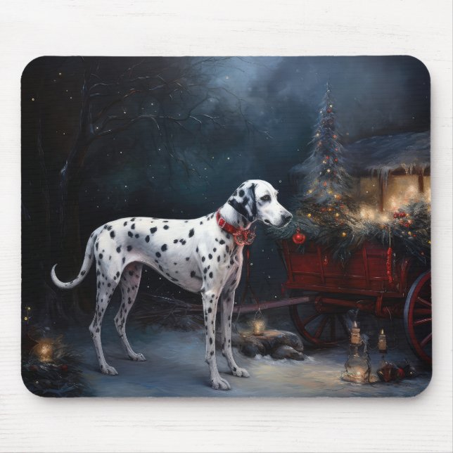 Dalmatien Snowy Sleigh-juldekretet Musmatta (Framsidan)