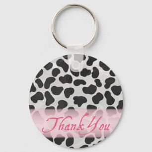 Dalmatien Spot Mönster Rosa Tack Nyckelring