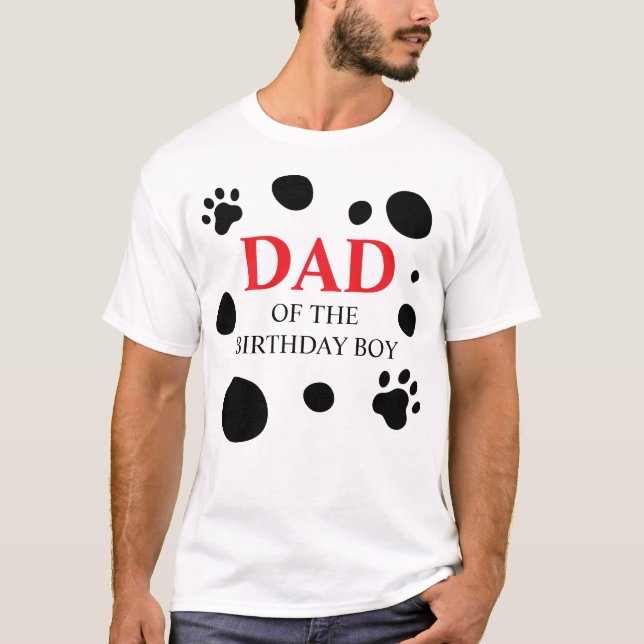 Dalmatien Spots PAPPA i Birthday Boy/Girl T Shirt (Framsida)