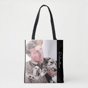 Dalmatien Spotty Hund Cute Spots Hundar Tote Bag Tygkasse