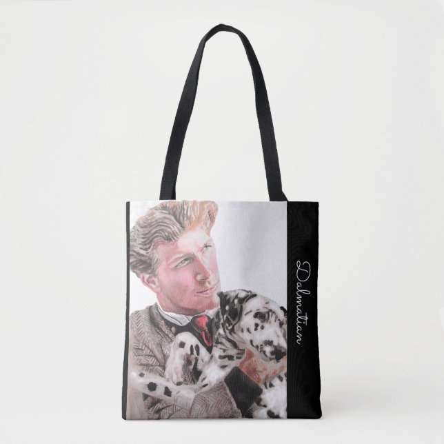 Dalmatien Spotty Hund Cute Spots Hundar Tote Bag Tygkasse (Framsida)