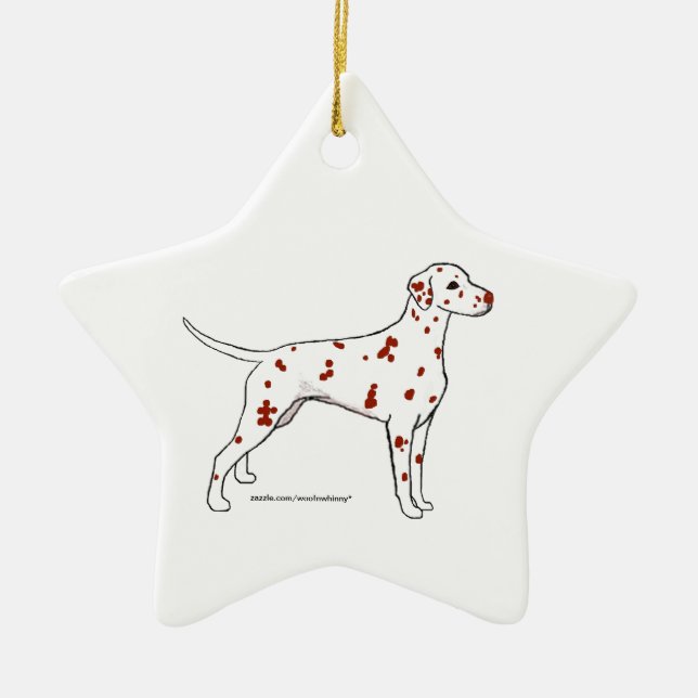 Dalmatien Star - Liver-Spoted Julgransprydnad Keramik (Framsidan)