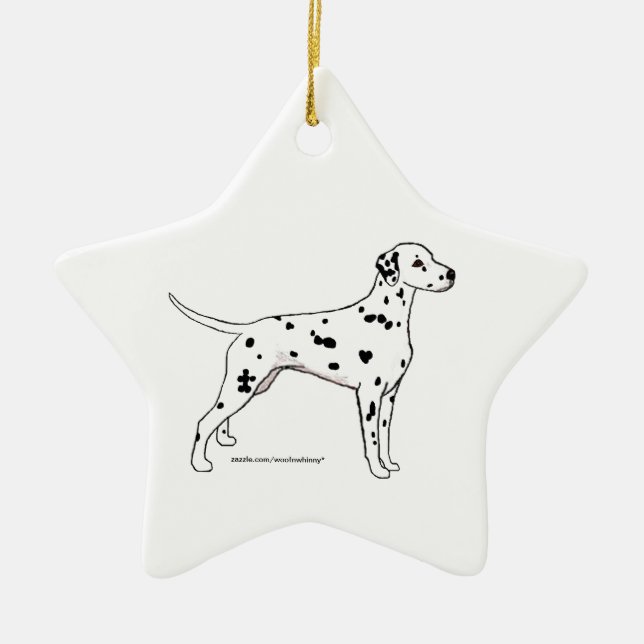Dalmatien Star - Svartfläckad Julgransprydnad Keramik (Framsidan)