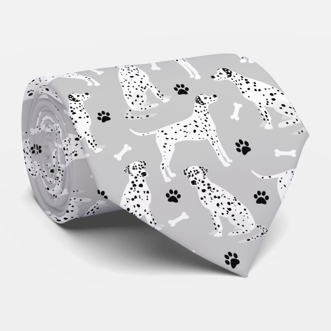 Dalmatien Tass och Bones Neck Tie Slips (Rullad)