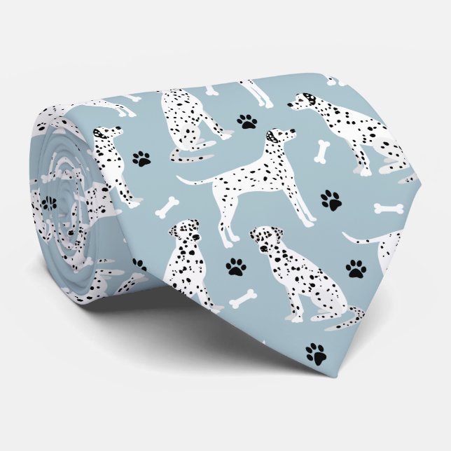 Dalmatien Tass och Bones Neck Tie Slips (Rullad)